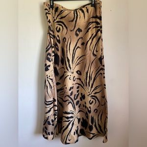 Valerie Stevens Linen/Silk Animal Print Skirt Sz 14